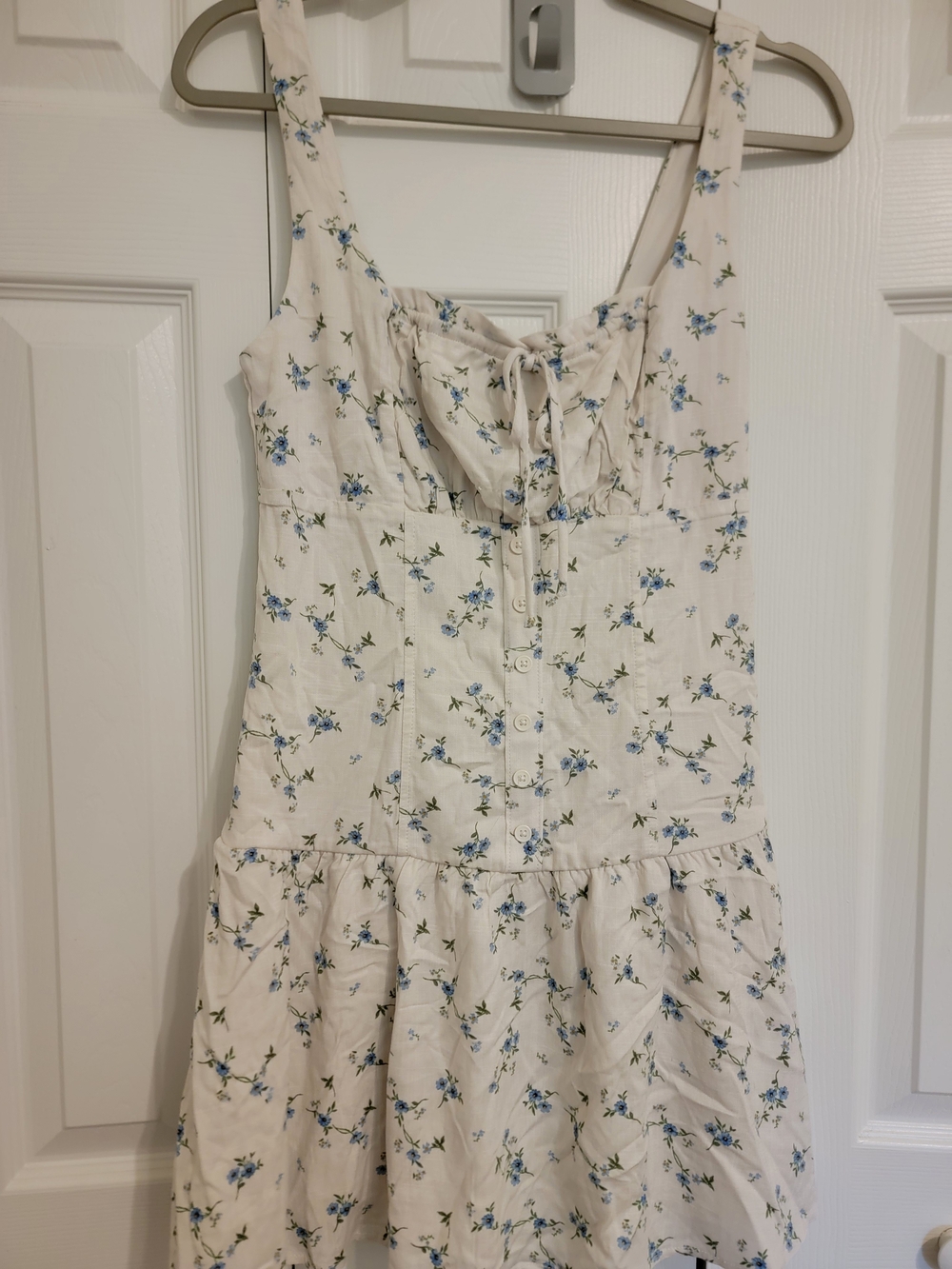 Target Ivory Dress with Blue Floral Print